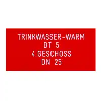 Resopal -Schild rot / Schrift weiss