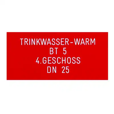 Resopal -Schild rot / Schrift weiss_1