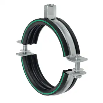 <strong>Anwendung</strong><ul> <li>Passend für die Befestigung von Rohrleitungen im Industriebau <li>Geeignet für die Befestigung von Rohrleitungen wie Trinkwasser- und Heizungsrohre <li>Befestigung von Rohrleitungen im Innenbereich. </ul><br><strong>Ihre Vorteile</strong><ul><li>Bewährte zweiteilige Rohrschelle <li>Hohe Steifigkeit durch Verstärkungssicke <li>Durch 2 Verschlussschrauben bessere Anpassung an größere Toleranzen beim Rohrdurchmesser <li>Schraubergerechte Verschlussschrauben mit Kombi-Kreuzschlitz <li>Verschlussschrauben mit Unverlierbarkeitsscheibe <li>Anschlussgewinde mit Kombimutter M8/M10 <li>Mit hochelastischer Schallschutzeinlage DÄMMGULAST®: Schallpegelverbesserung im Mittel bis zu 18 dB(A) <li>Schallschutz geprüft</li></ul><br>_1