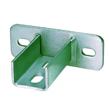 <strong>Applications</strong><ul> <li>Assemblage simple de traverses en rails d’installation MPC <li>Utilisable dans les caniveaux et les galeries techniques. </ul><br><strong>Avantages</strong><ul><li>Réglage en hauteur grâce aux trous verticaux et horizontaux de la platine <li>Conception robuste supportant des charges importantes <li>L’élément de liaison idéal pour l’assemblage de rails d’installation <li>Modèle pour profil 38/80 avec double emboîtement</li></ul><br>_1